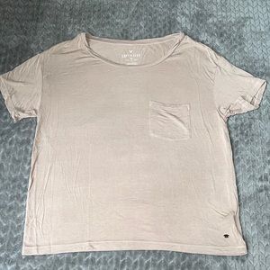 American Eagle soft and sexy pocket tee, mushroom color, size S